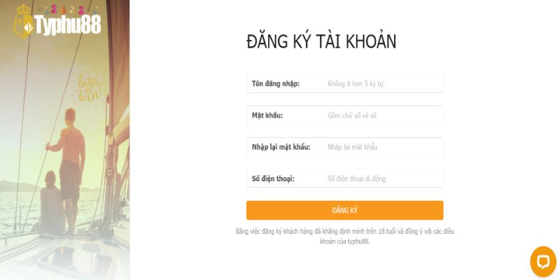 Hướng dẫn đăng ký Typhu88 đơn giản